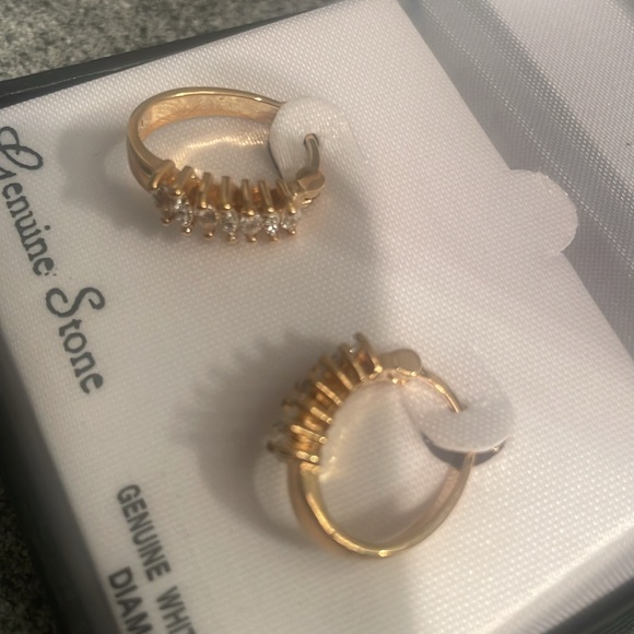 Genuine stone white topaz earrings - Picture 3 of 3